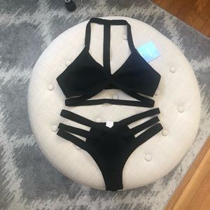 Missguided Strappy Bandage Cheeky Bikini Sz US 10